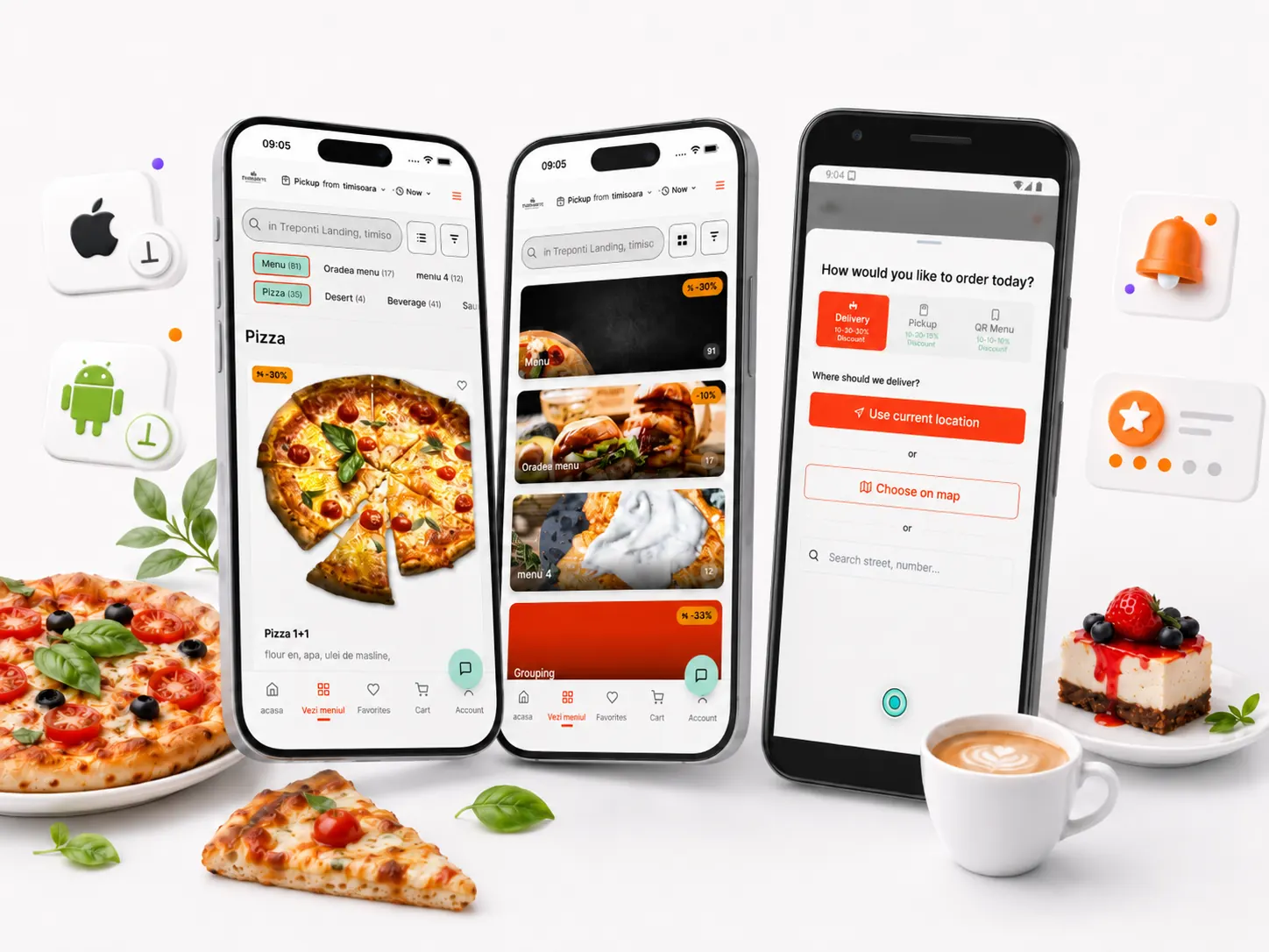 Aplicație Mobilă pentru Restaurant — iOS & Android